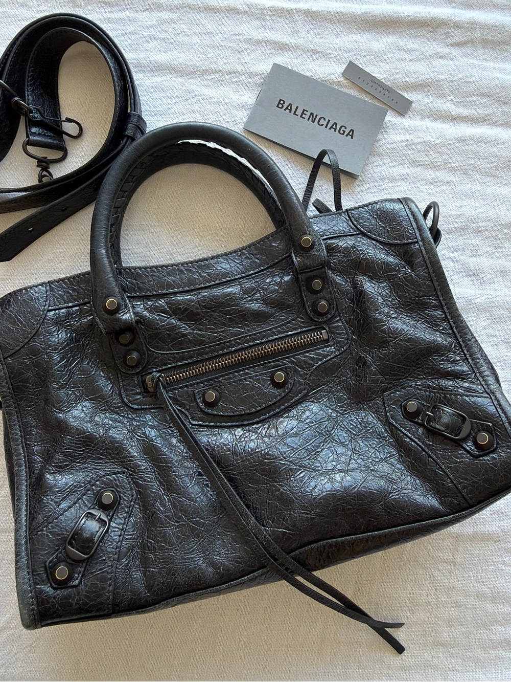 Balenciaga Le City Small Black Leather Satchel